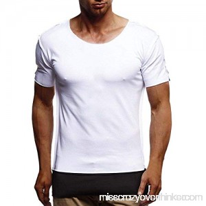 iYYVV Mens Summer T-Shirt Short Sleeve Crew Neck Muscle Basic Tops Slim Fit Tee White B07PT9YZBC